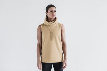 Nobull Arctic Sleeveless Cowl Women's Sweatshirts Beige | Australia (IU1056)